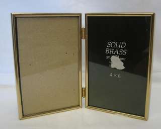 Solid Brass Double 4 x 6 Picture Photo Tabletop Wall Frame  