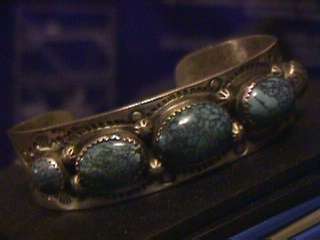   American sterling silver turquoise old pawn cuff bracelet  