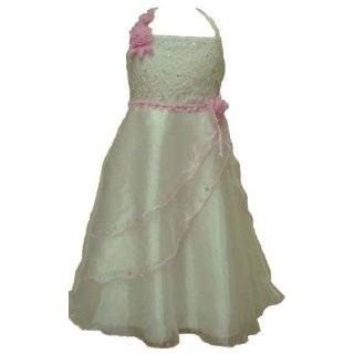 Flower Girl Dress PLUS SIZE Sleeveless Lace Top and 2 Layer Organza 