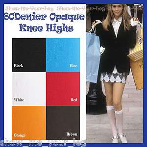 80Denier Solid Opaque Knee High Stockings / Socks  