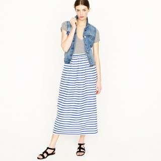 Tea length skirt in marina stripe   Maxi   Womens skirts   J.Crew