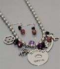 RODEO QUEEN Cowgirl Western Hat Bronc Charm Necklace