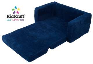   Lil Lounger Kids Blue Chenille Pull Out Chair 706943186398  