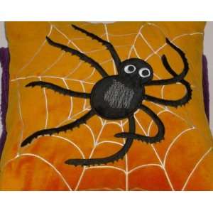  Halloween Big Black Spider Accent Pillow & Super Soft 