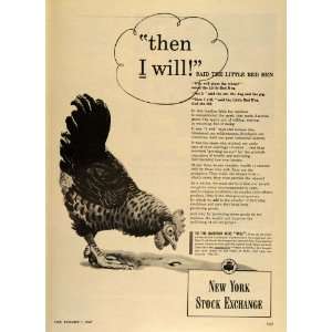  1947 Ad New York Stock Exchange Little Red Hen NYSE 
