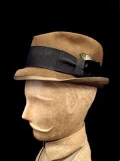 Size 7 brown wool felt hat by Adam of New York. It features a 2 