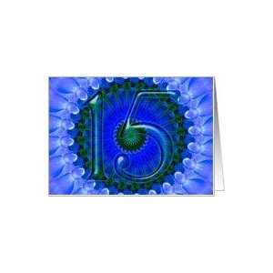   blue kaleidoscope   15th Birthday Party Invitation Card Toys & Games