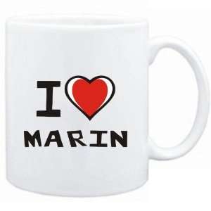  Mug White I love Marin  Last Names