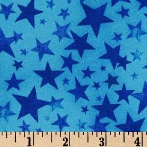  44 Wide Fabri Quilt 12 Days of Christmas Stars Tonal Blue Fabric 