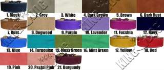   Leather Dog Collar Plain Pitbull Rottie Choose From 21 Colors  