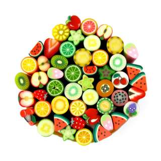 50pcs Colorful Fimo Fruit Canes Nail Art Decoration  