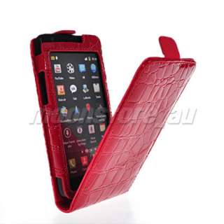   LEATHER FLIP POUCH CASE COVER FOR SAMSUNG I9100 GALAXY S 2 RED  