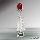 red crystal vase  
