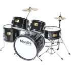 Mendini by Cecilio 16 Inch 5 Piece Black Junior Drum Set Cymbals 