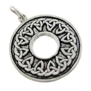 Solid Sterling Silver Celtic Wheel Of Arianrod Pendant 