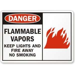   Lights and Fire Away No Smoking (with graphic) Plastic Sign, 10 x 7