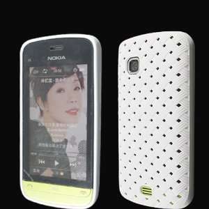  Weave TPU Silicone Case Cover for Nokia C5 03 Milky qh 