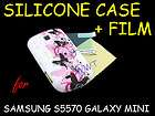   Pink Silicone Soft Case+Film for Samsung S5570 Galaxy Mini HXSF149
