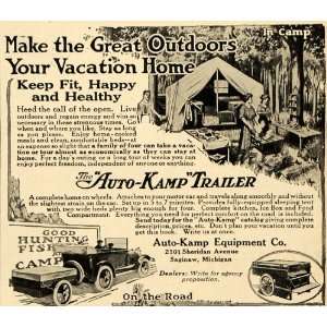 1918 Ad Auto Kamp Trailer Camping Vacation Saginaw Mich   Original 