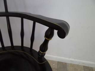 vintage Nichols & Stone Windsor comb back black arm chair  