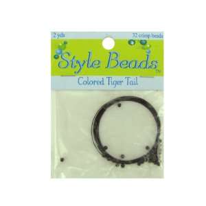  Black Tiger Tail 2 Yds W/32 Crimp Beads 