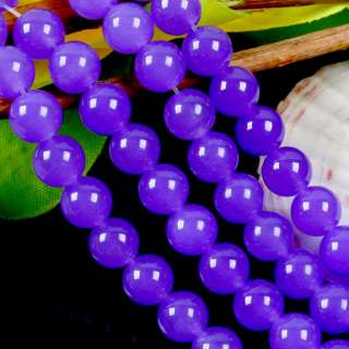 8mm Charming Purple Jade Round Gemstone Loose Beads  