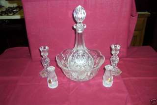 Crystal Bleikristall Decanter Bowl shakers & candle stx  