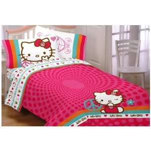   Hello Kitty Peace Sanrio Bedding Twin Full Comforter