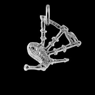 Silver Scottish Bagpipes Charm  