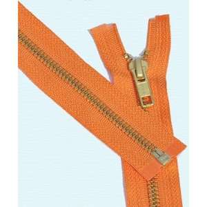   Jacket Zipper YKK #5 Brass ~ Separating ~ 523 Orange (1 Zipper/pack