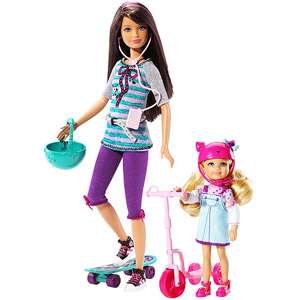 Barbie Sisters Skateboard Skipper and Chelsea Dolls  