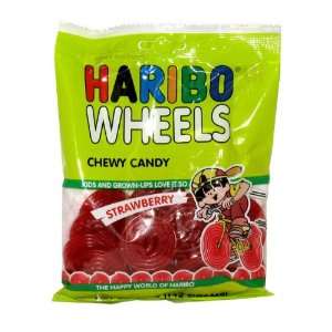 Haribo Licorice Wheels Strawberry   Bag Grocery & Gourmet Food