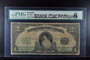 1917 Canada $1.00 One Dollar Bill DC 23c Good 6 PMG  