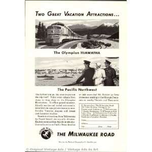 1951 Milwaukee Road Railroad Two great vacation attractions Vintage 