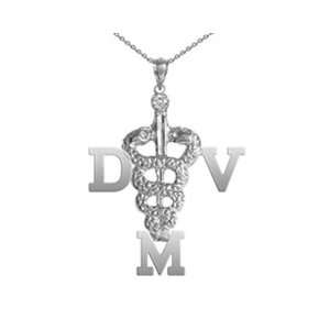 NursingPin   Doctor of Veterinary Medicine DVM Diamond Necklace in 