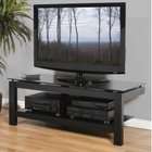 Plateau 50 Flat Screen Low Profile TV Stand   Black Glass and Black 