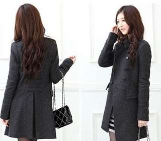 New Korean Women Stand up Collar Double Breasted Thicker Warm Overcoat 