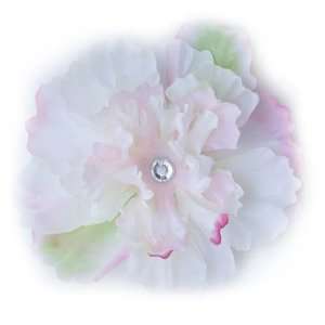  White And Faded Pink Peony Flower Clip Health & Personal 