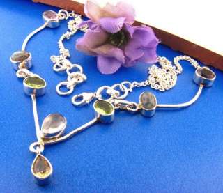 Dreamy Multi Stone .925 Sterling Silver Necklace  