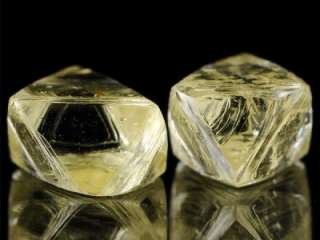 41ctw Fancy Yellow Natural Octahedron Rough Diamonds  