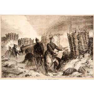  Wood Engraving War Army Trenches Strasbourg Military Franco Prussian 
