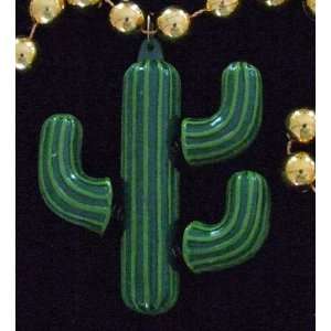 Bobble Head Cactus Beads Necklace New Orleans Mardi Gras Spring Break 