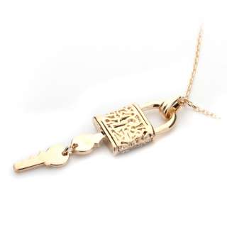 New Silver Key and Lock pendant necklace fashion jewelry  