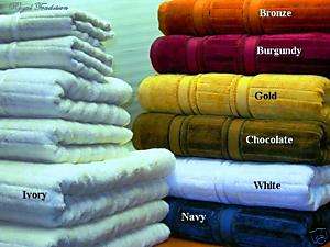 PC Stripe Ivory Velour Egyptian Cotton Towel Sets  