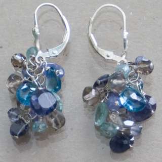 Iolite London Blue Green Amethyst & Tanzanite Earrings  