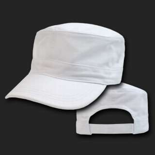 White Solid Blank Army GI Military Cadet Baseball Flat Top Cap Caps 