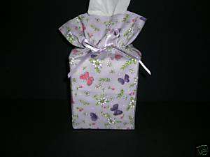 Purple Pink BUTTERFLY Daisy on Orchid Tissue Box Cover  