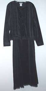 Black Velvet Jacket & Dress, Size 2X, Coldwater Creek  