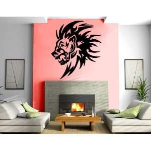  Werewolf Grin Wolfs Head Tribal Animal Design Wall Mural 