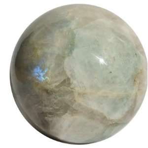   Rainbow Crystal White Blue Milky Calming Stone Sphere 2.5 Everything